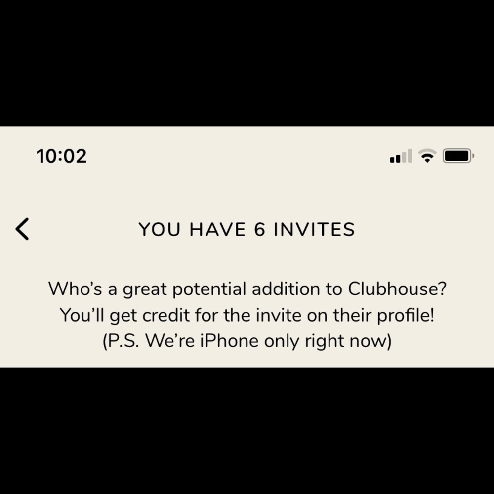 Clubhouse invite